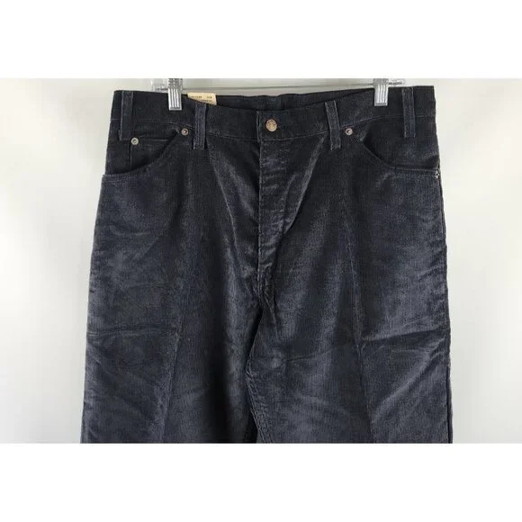 Levis Jeans 550-1517 Mens 36x32 Black Corduroy Vintage Unhemmed USA NWT